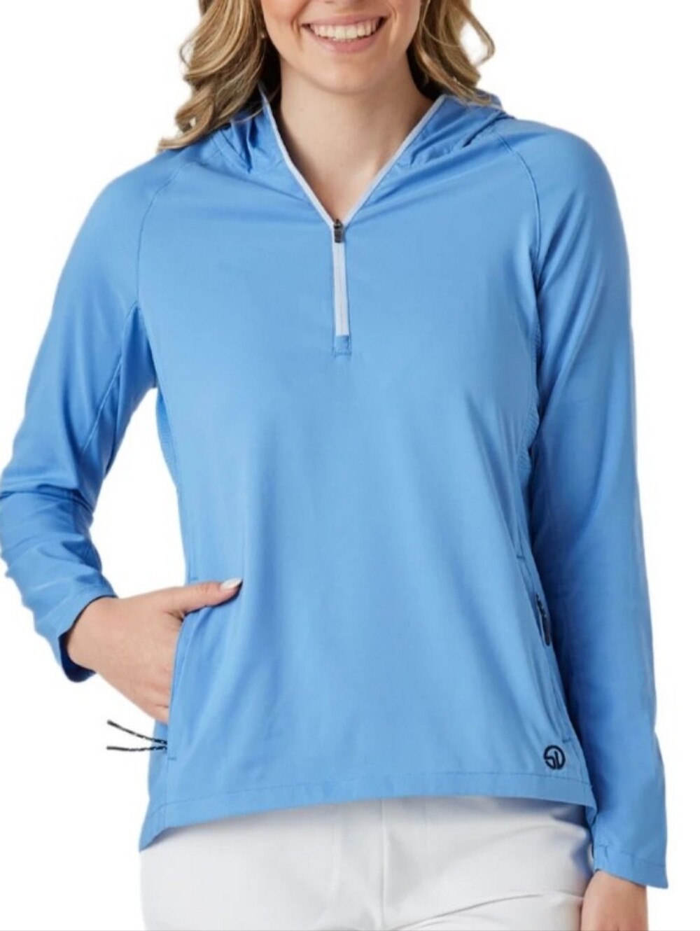 Straight Down Golf Dunes Pullover Jacket PRV Pale Blue Lightweight Large